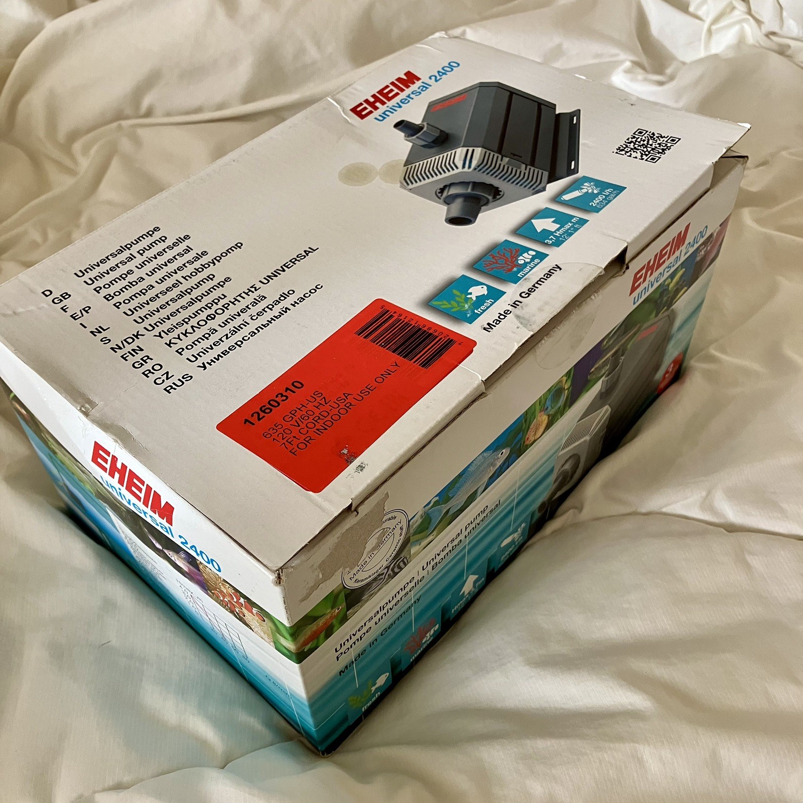 EHEIM Universal 2400 Aquarium Pump - Marine Freshwater , Submersible or Inline