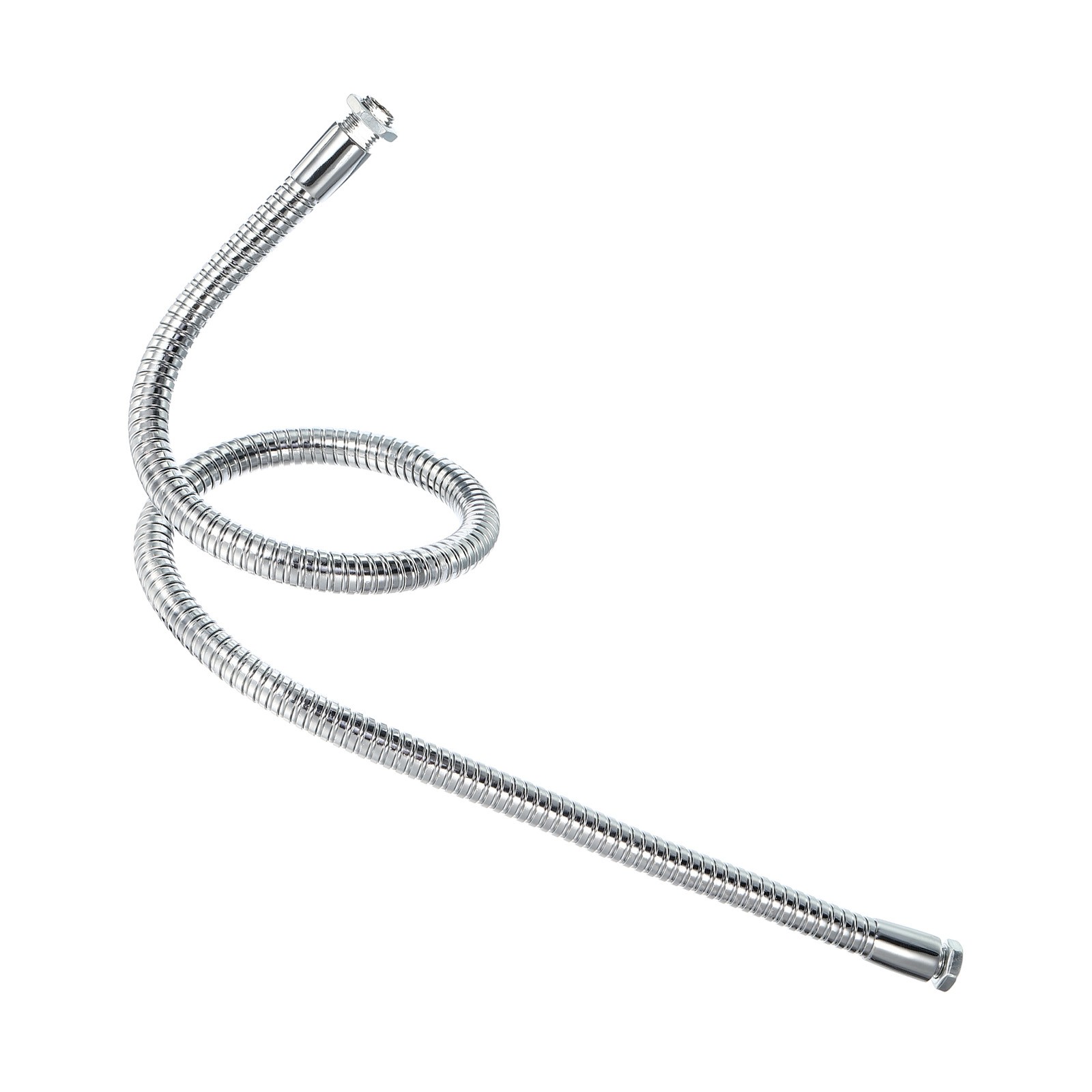 23.6" Universal Gooseneck Hose M10/M8 Fine Thread Flexible Arm Tube Silver