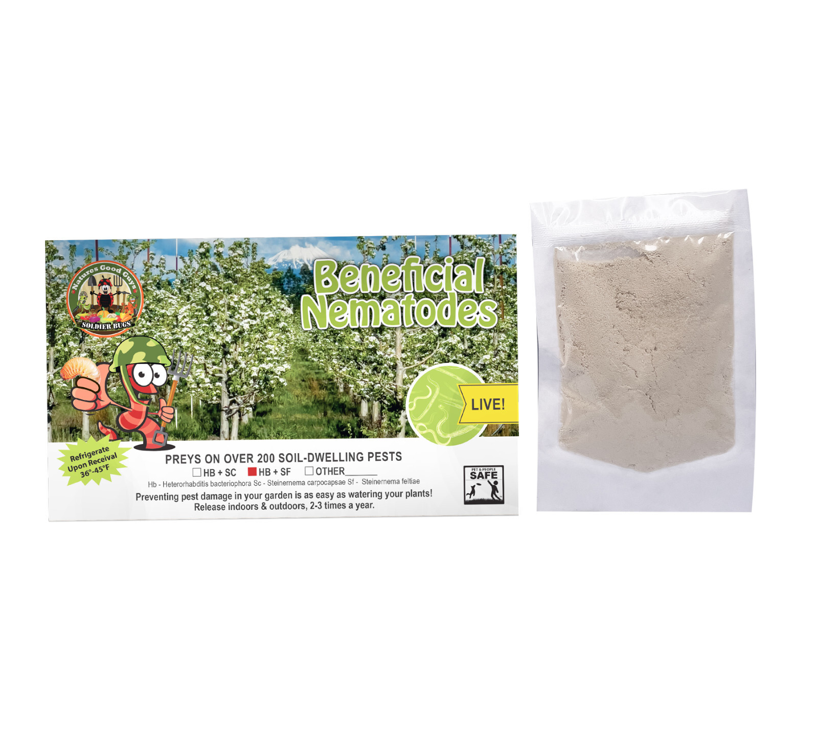 15 Million Beneficial Nematodes HB+SF - Targets Fungus Gnats, Grubs & More