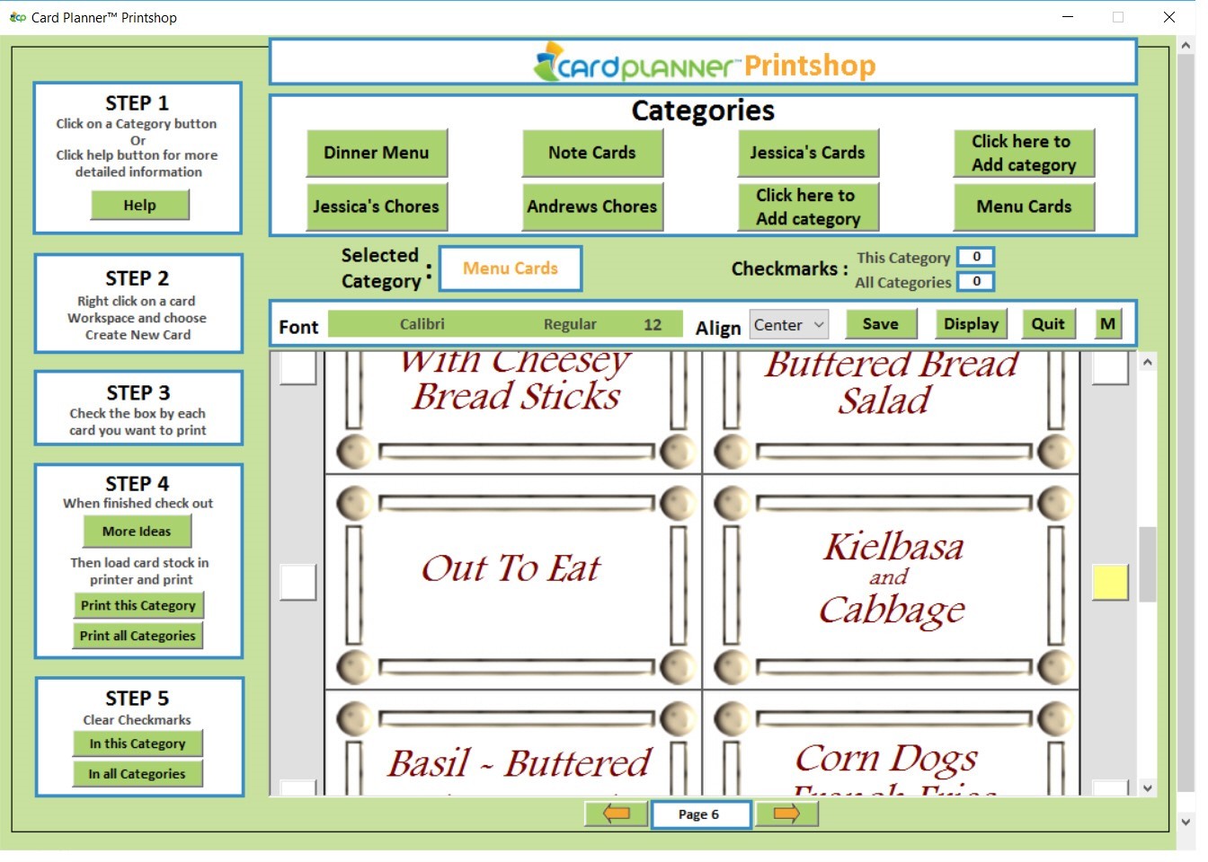 Best Chore Planner and Meal Planner available MAKE YOUR OWN CUSTOM CARDS. 