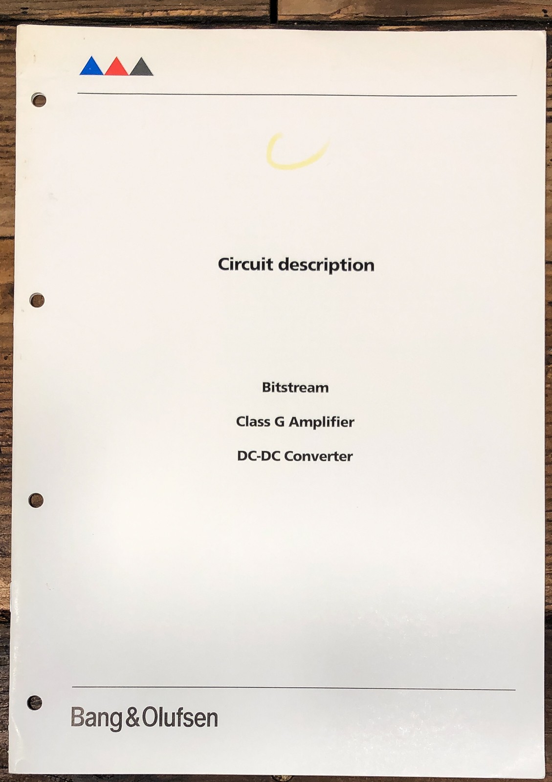 Bang Olufsen Bitstream DC-DC Class G Amplifier  Circuit Desc.Manual *Orig*