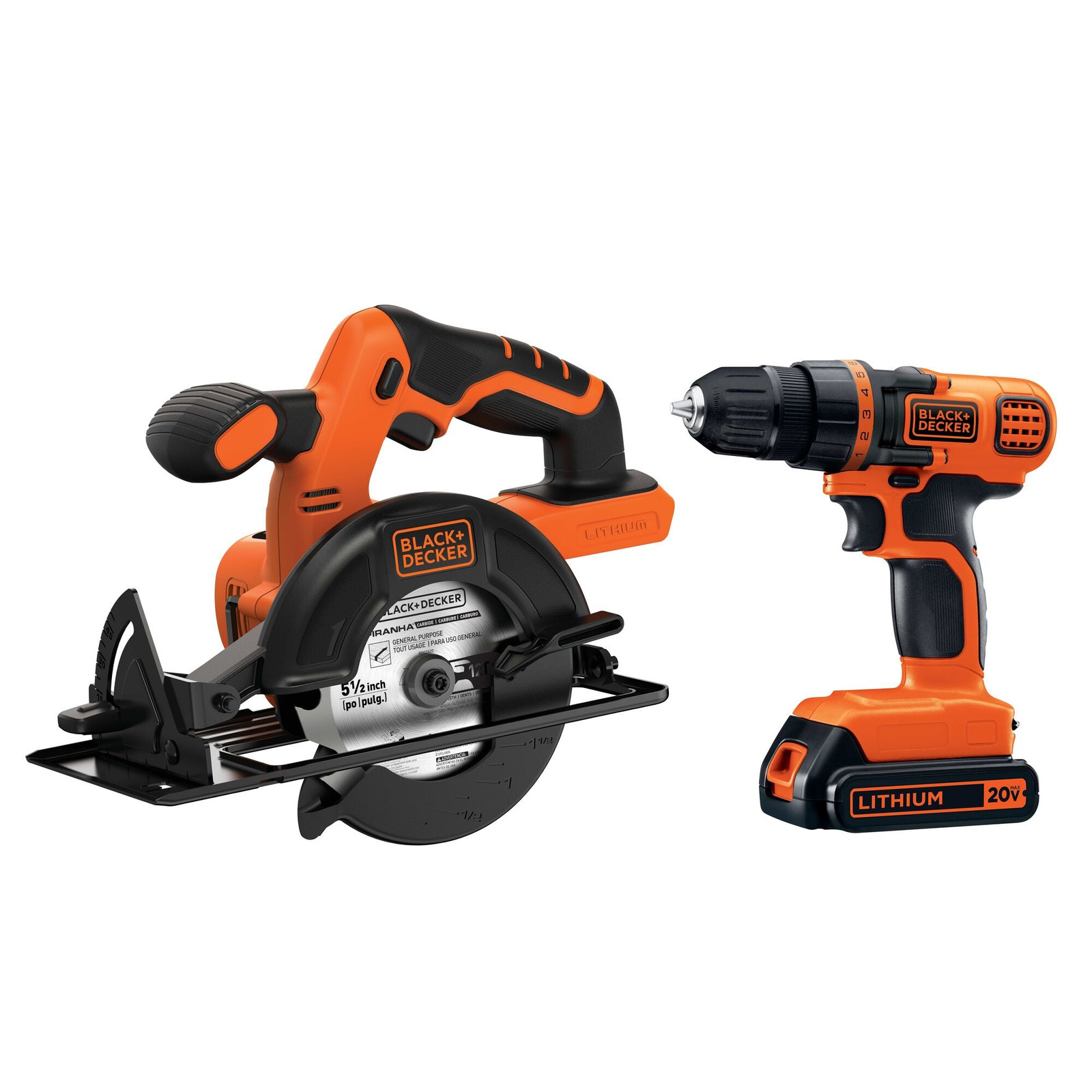 20V Max* Lithium Ion Drill/Driver + Circular Saw Combo Kit - BD2KITCDDCS