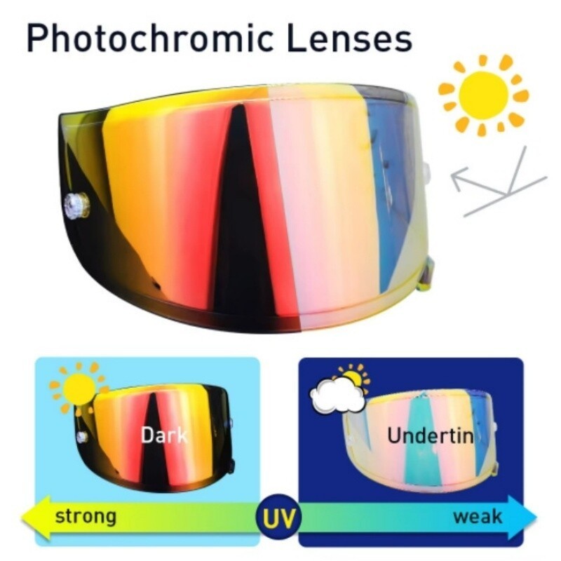 Photochromic Revo Red Visor Lens Fit For SHOEI X14 Z7 CWR-1 NXR RF-1200 X-Spirit