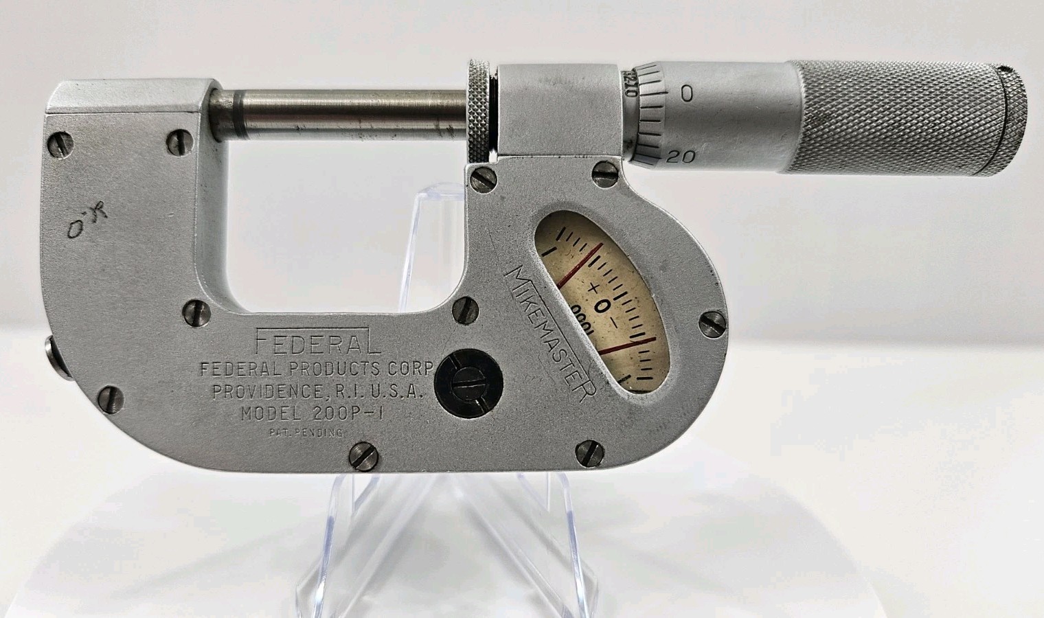 Federal 200P-1 Mikemaster Micrometer 0-1" Indicating Range .0001" Graduation