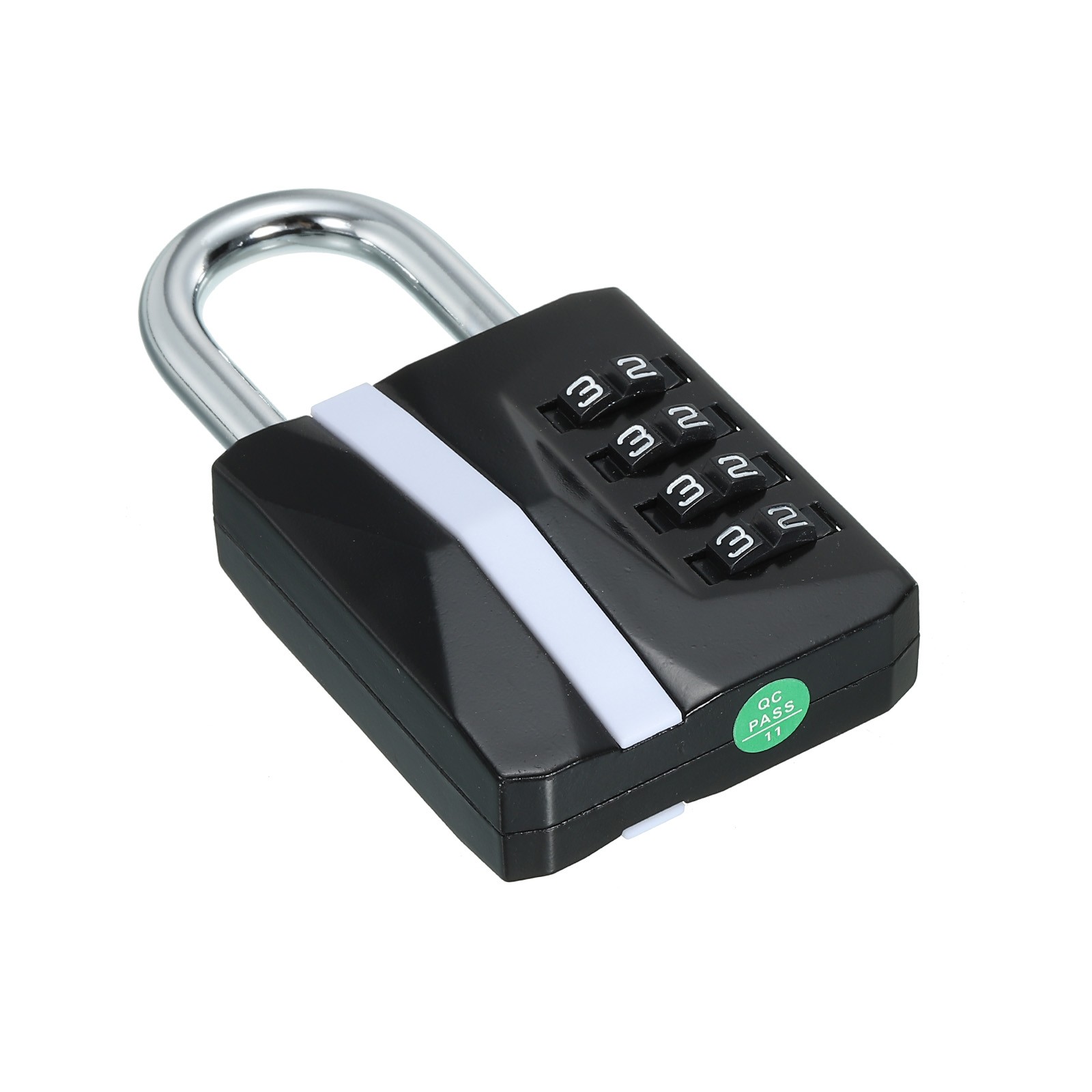 4 Digit Combination Padlock, Zinc Alloy Resettable Combination Lock Black