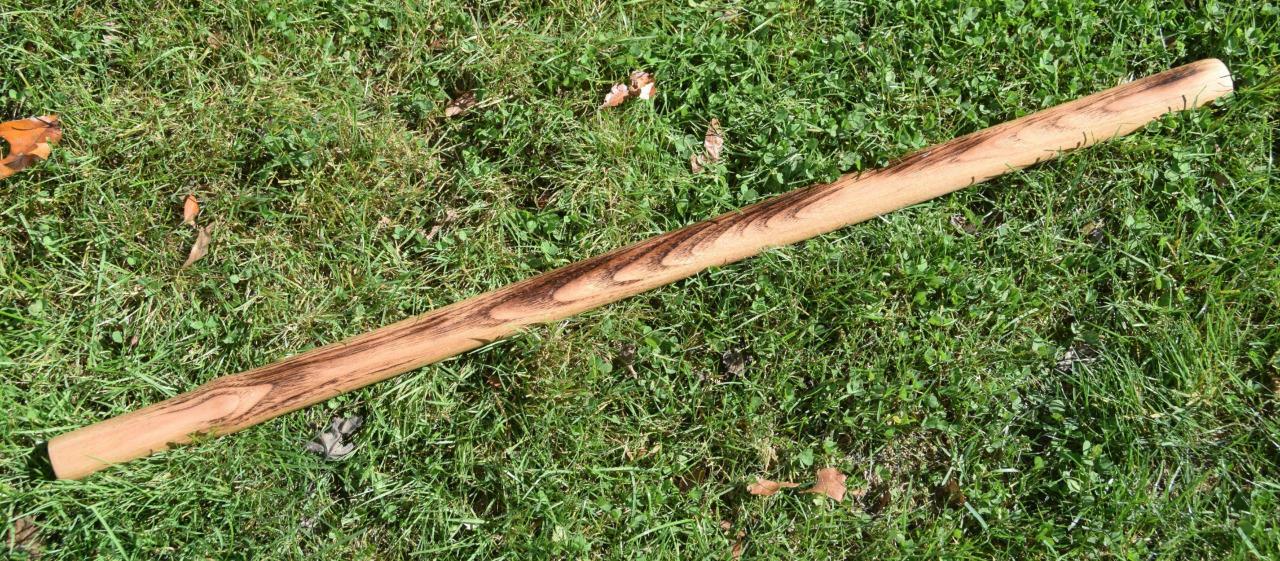HICKORY 36" SLEDGE HAMMER HANDLE Fire Finish & Lacquered Amish Made 1x1-5/16 eye