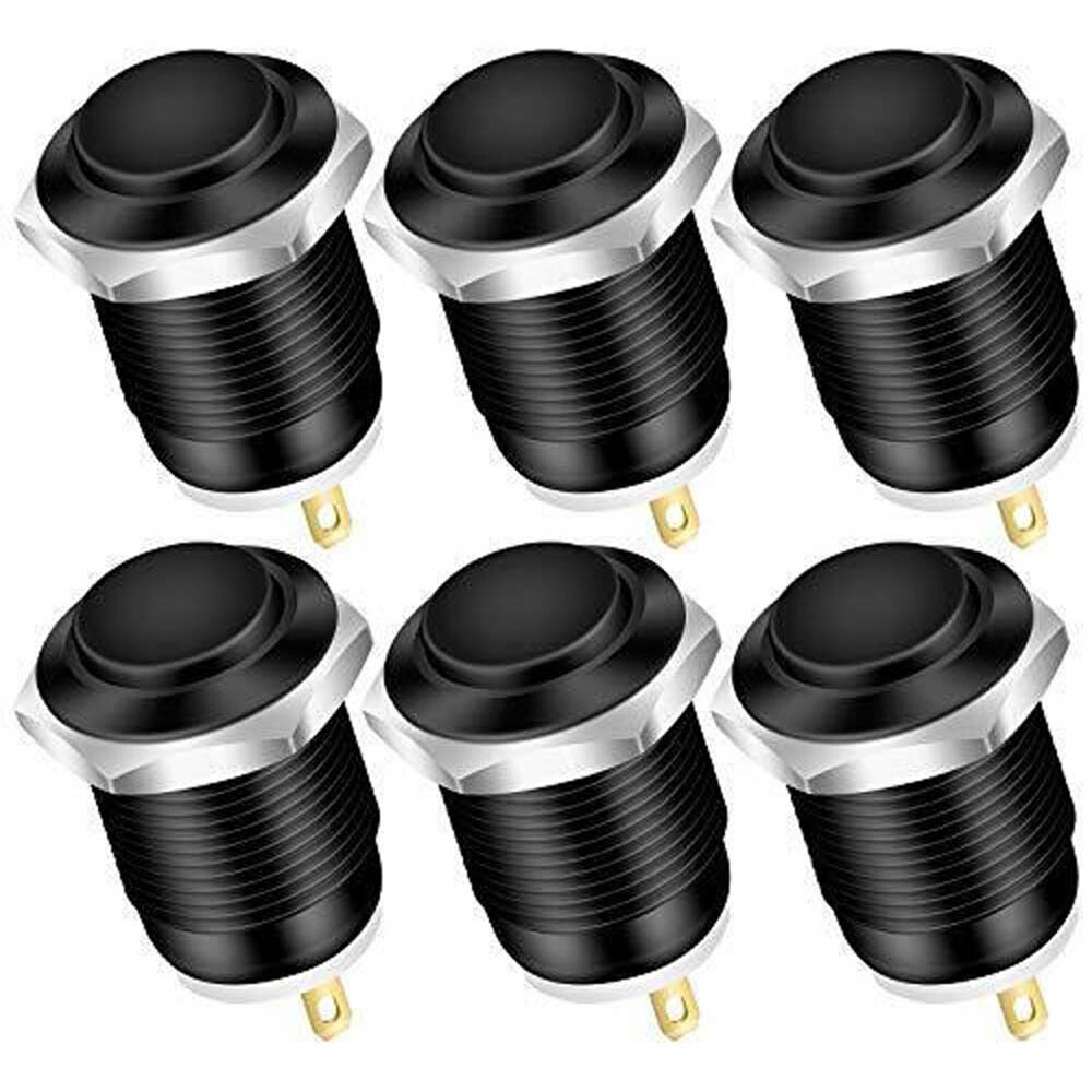 6X 12mm 2Pin Momentary Push Button Switch 12v Waterproof Round Power Push Button