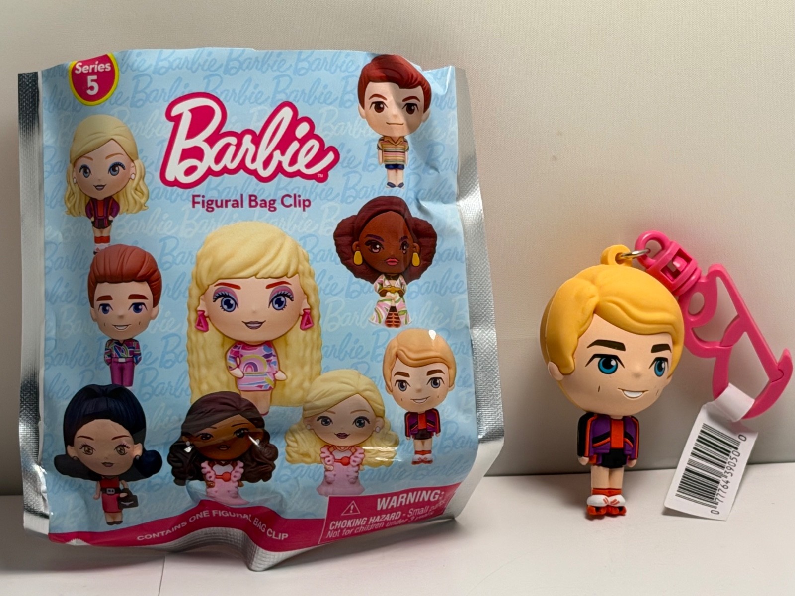 2026 Monogram Mattel Barbie 70's Roller Skating Ken Bag Clip Keychain Series 5