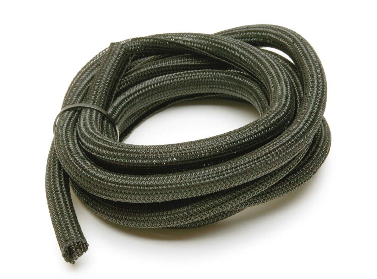 Painless Performance 70902 PowerBraid Split Braided Sleeving, 1/2" 10', Black