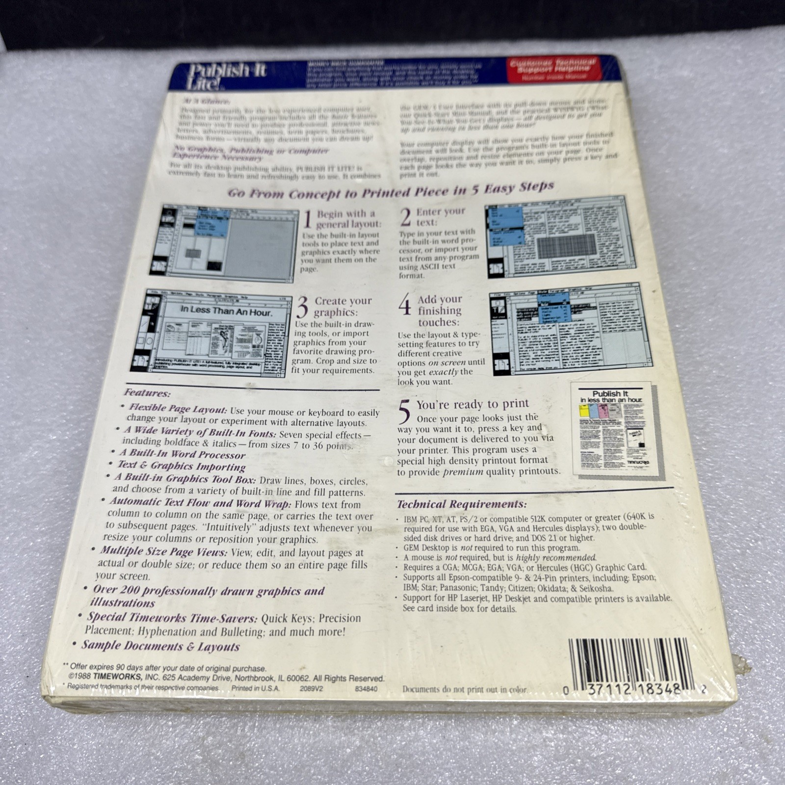 Timeworks Publish-It Lite! dos desktop publishing. New.