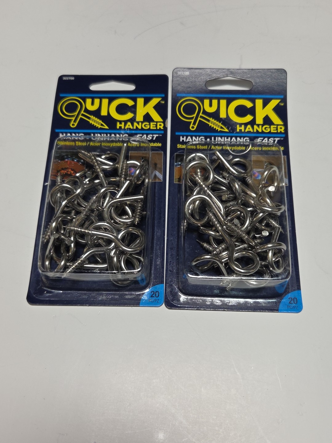 Quick Hanger Open Screw Eyebolt 40pc Stainless Steel