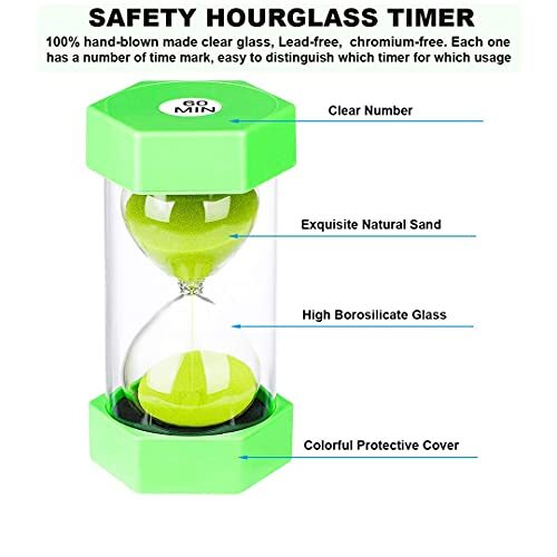 60 Minute Hourglass Sand Timer Sandglass Timer for Games Classroom