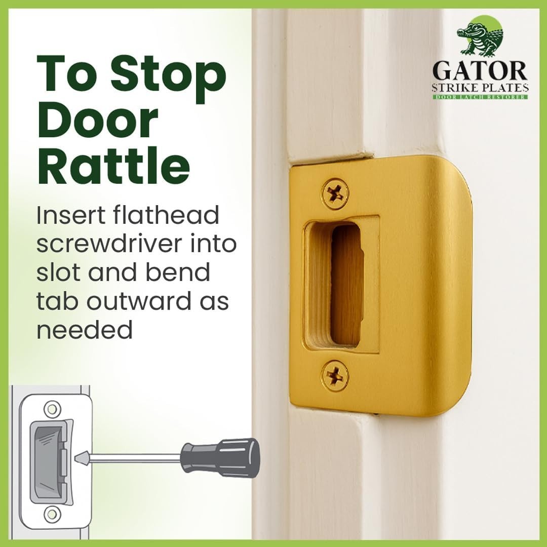 Gator Door Strike Plate – Universal Latch Restorer 4-Pack