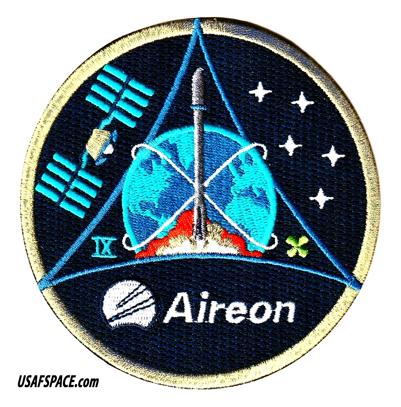 Authentic Aireon Flight 9-Iridium NEXT-9-SPACEX Falcon-9 Launch-USSF-PATCH SET