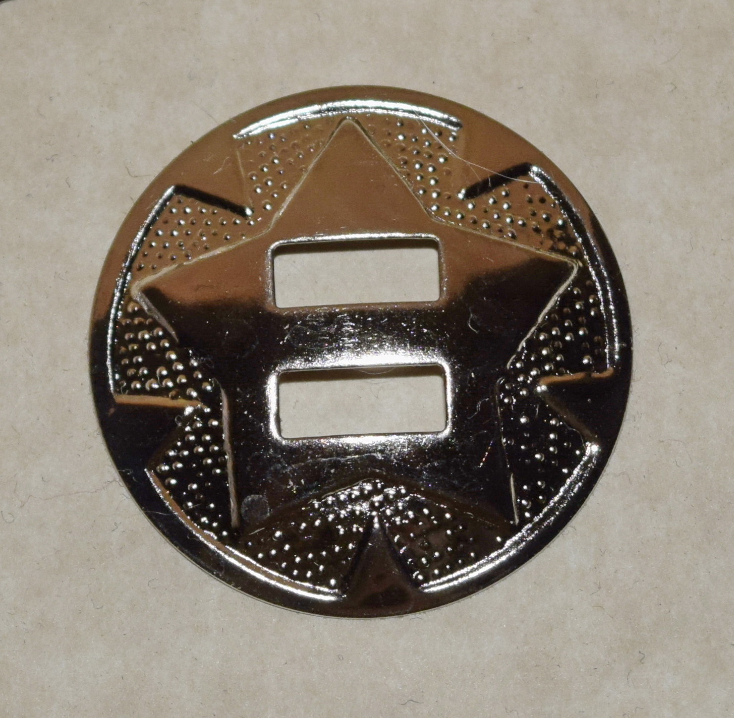 Set of 5 Silver Plated Round Star Conchos #1- Crafts-Boots-Hats-Belts-Bulk Lot