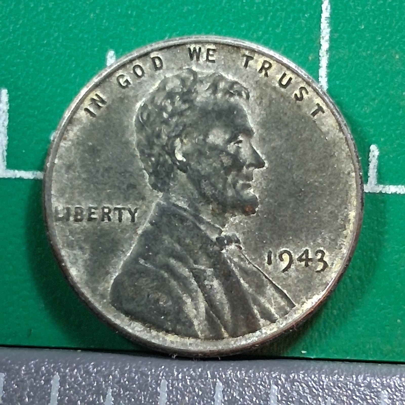1943 United States USA Abraham Lincoln Wheat Penny 1 Cent Steel Coin