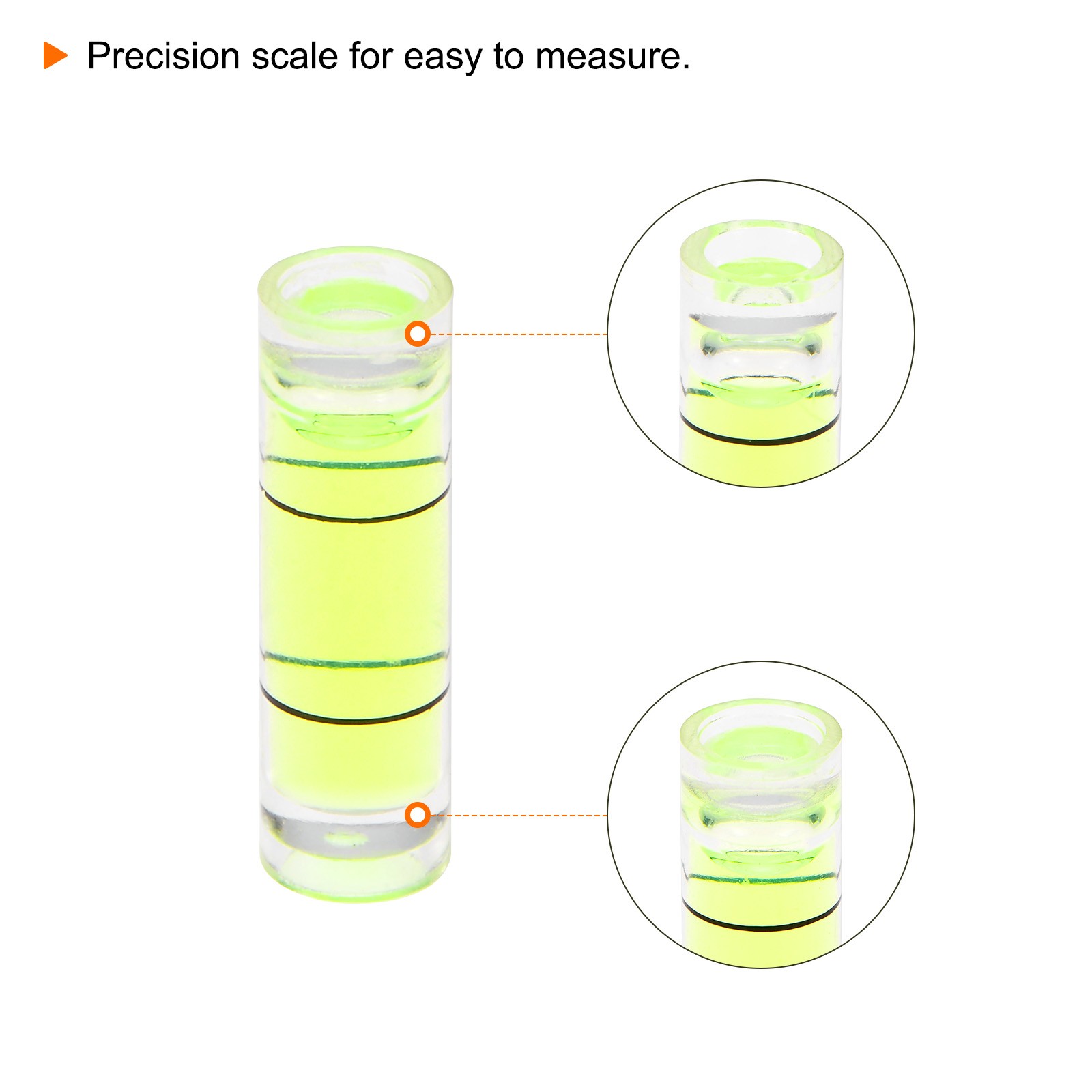6pcs Small Cylindrical Bubble Level Vials 6x20mm Levels Measuring Tools