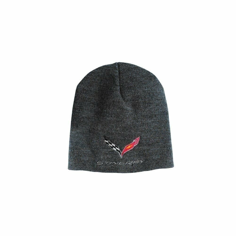 C7 Corvette Knit Pullover Beanie - Charcoal
