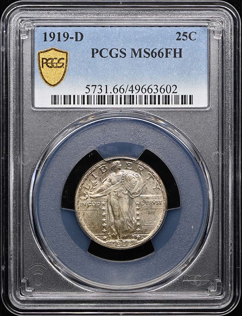 1919-D 25C Standing Liberty Quarter PCGS MS66FH