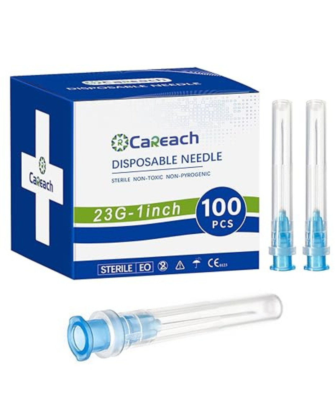 100 Pack Needle With Caps Luer Lock Sterile 23 Gauge 16 18G 20 21G 22 25G 27G 30