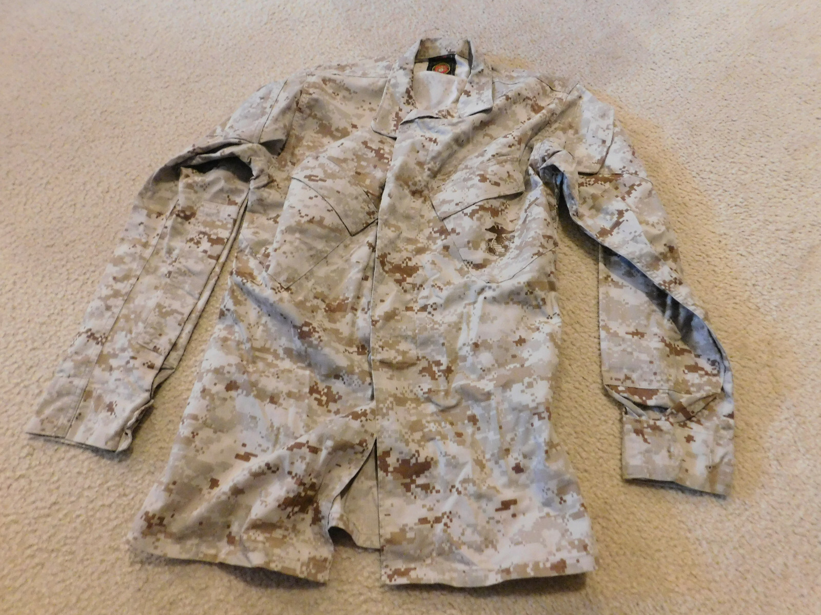 USMC DESERT MARPAT MCCUU BLOUSE SHIRT INSERT REPELLENT SIZE SMALL - LONG