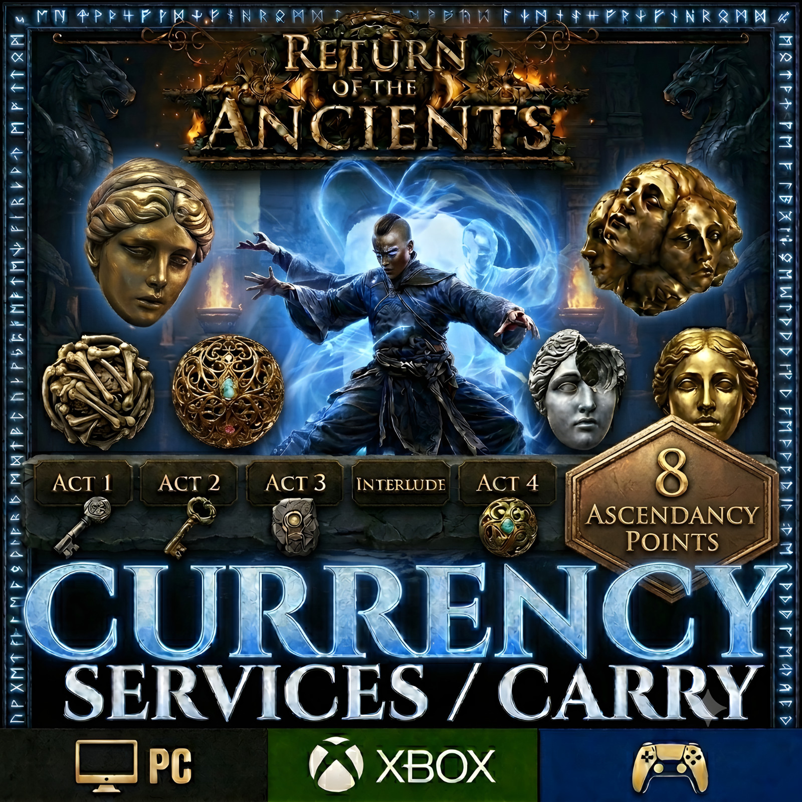 ⭐ POE 2 Carry - Exalted, Divine, All Acts, 8 Ascendancy Points - Fast Delivery ✨