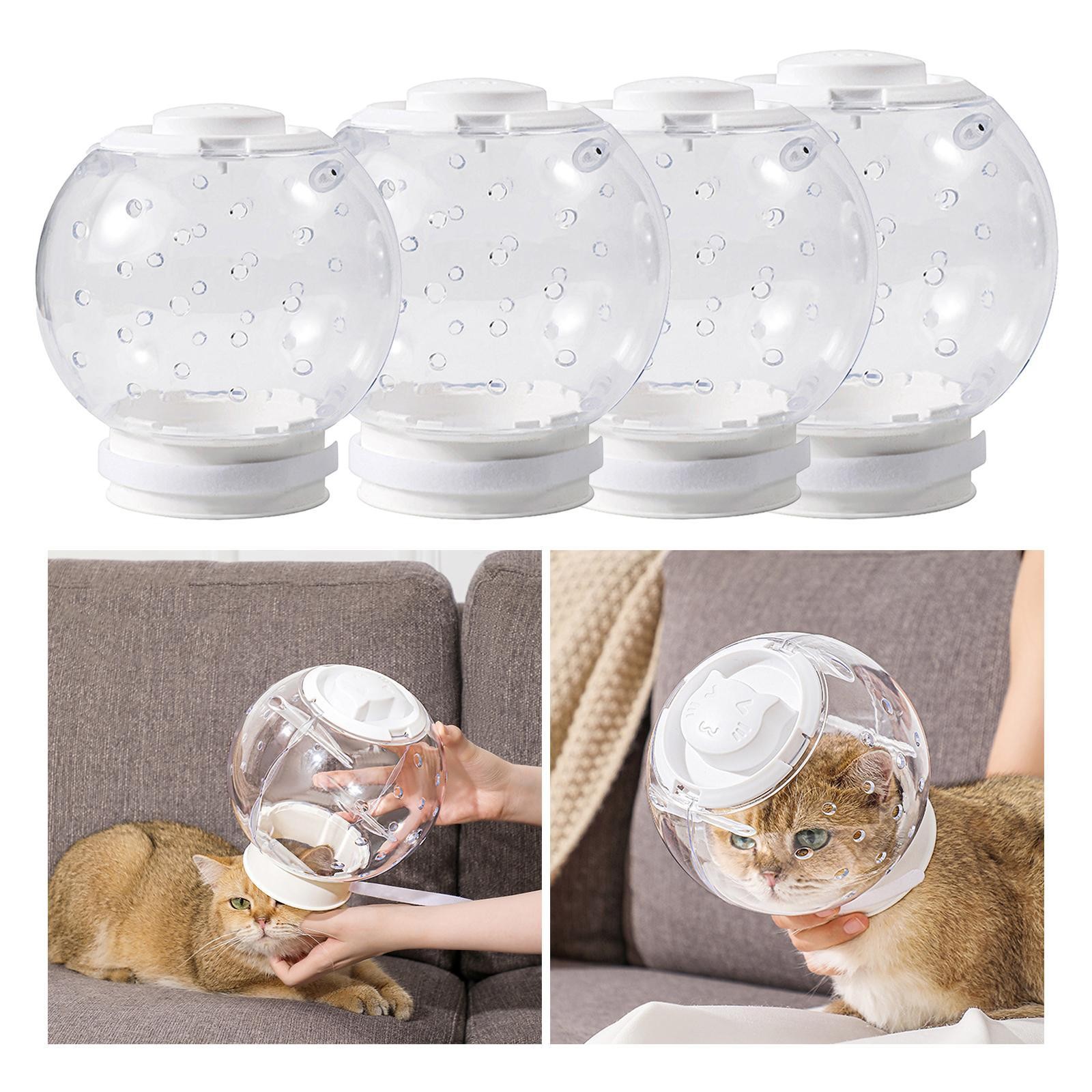 Cat Muzzle Cat Grooming Hood Comfortable Adjustable Anti Scratch Outside Clear