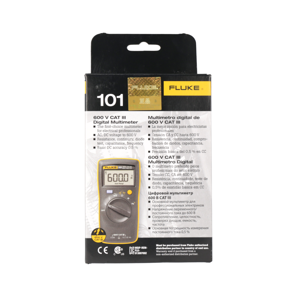 [Only US] FLUKE 101 Basic Digital Multimeter Portable Meter AC/DC Volt Tester