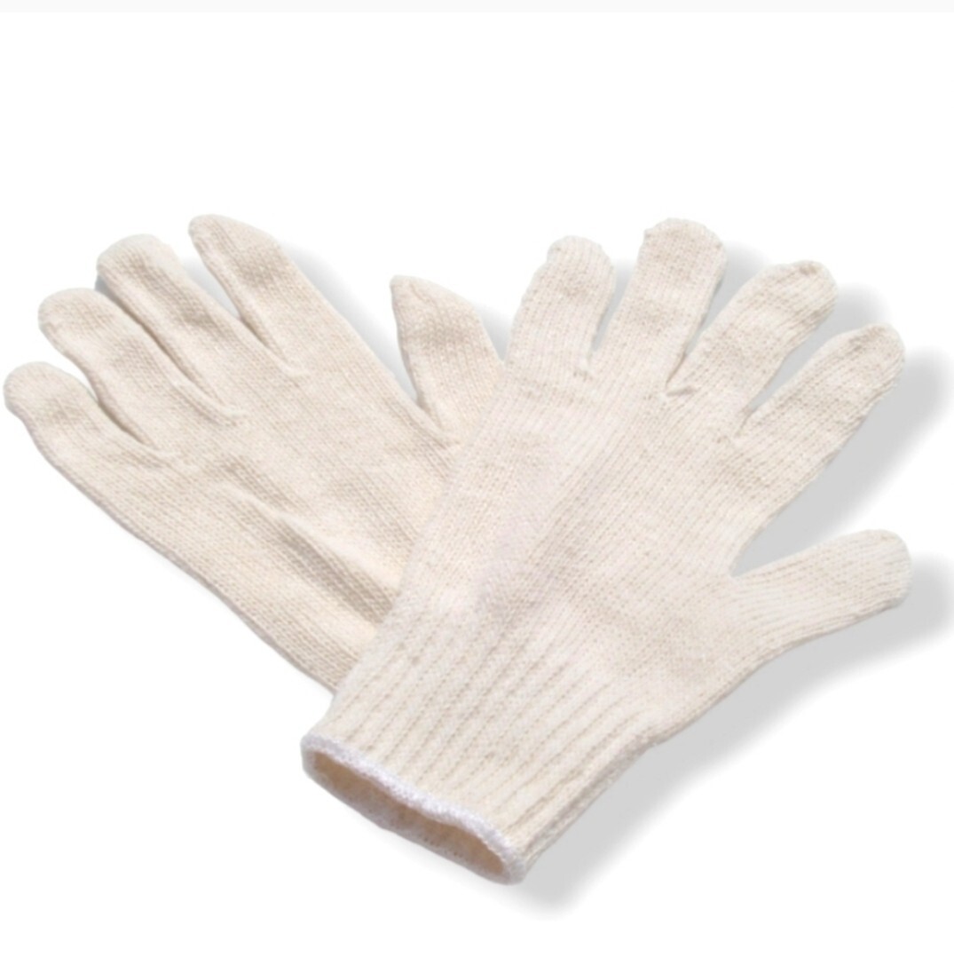 #AI New White Cotton Polyester Knit Gloves Hot Gloves Mens Large Seamless