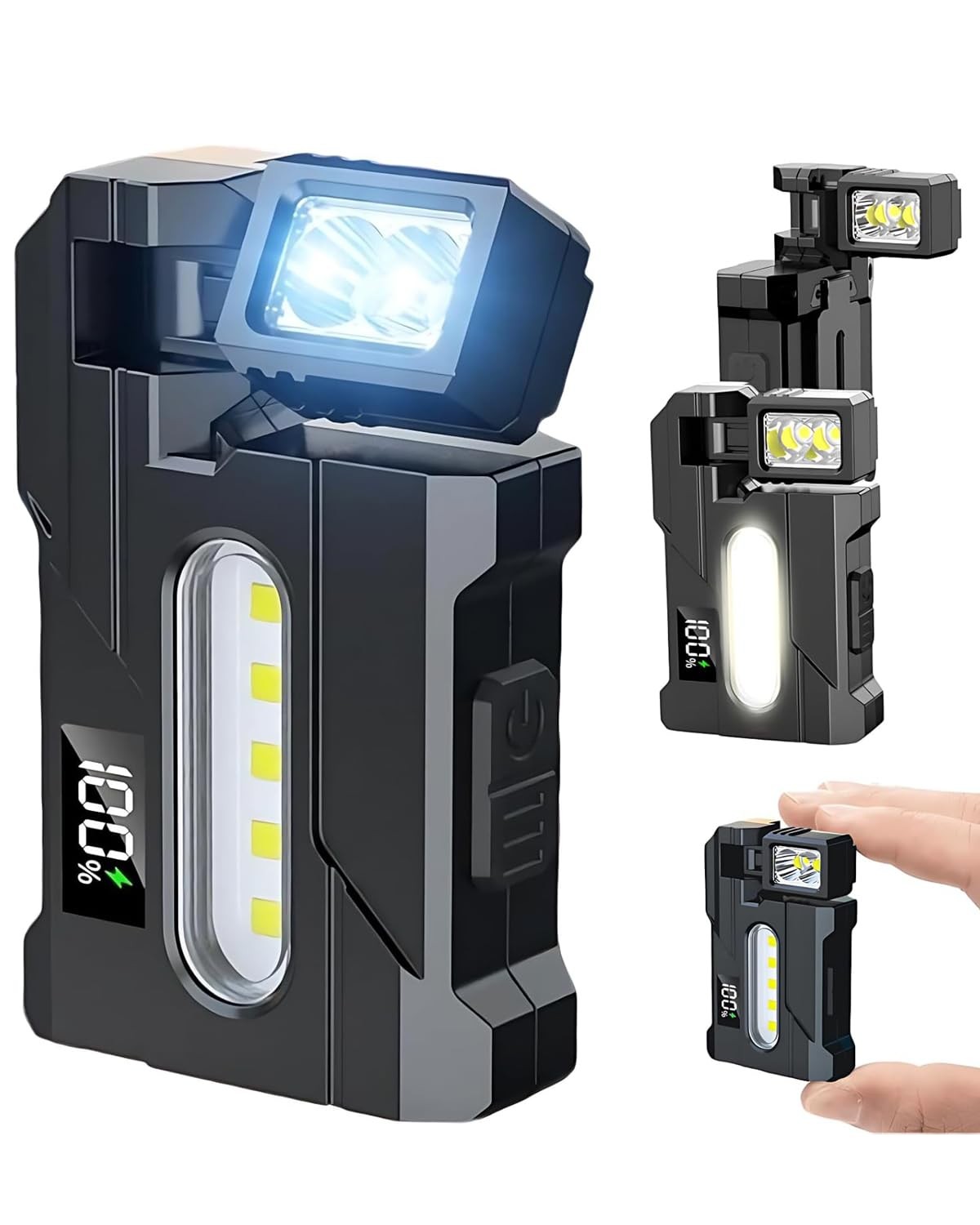 2026 Rechargeable EDC Flashlight with Rotable Lamp Head, 500 Lumens Super Bri...