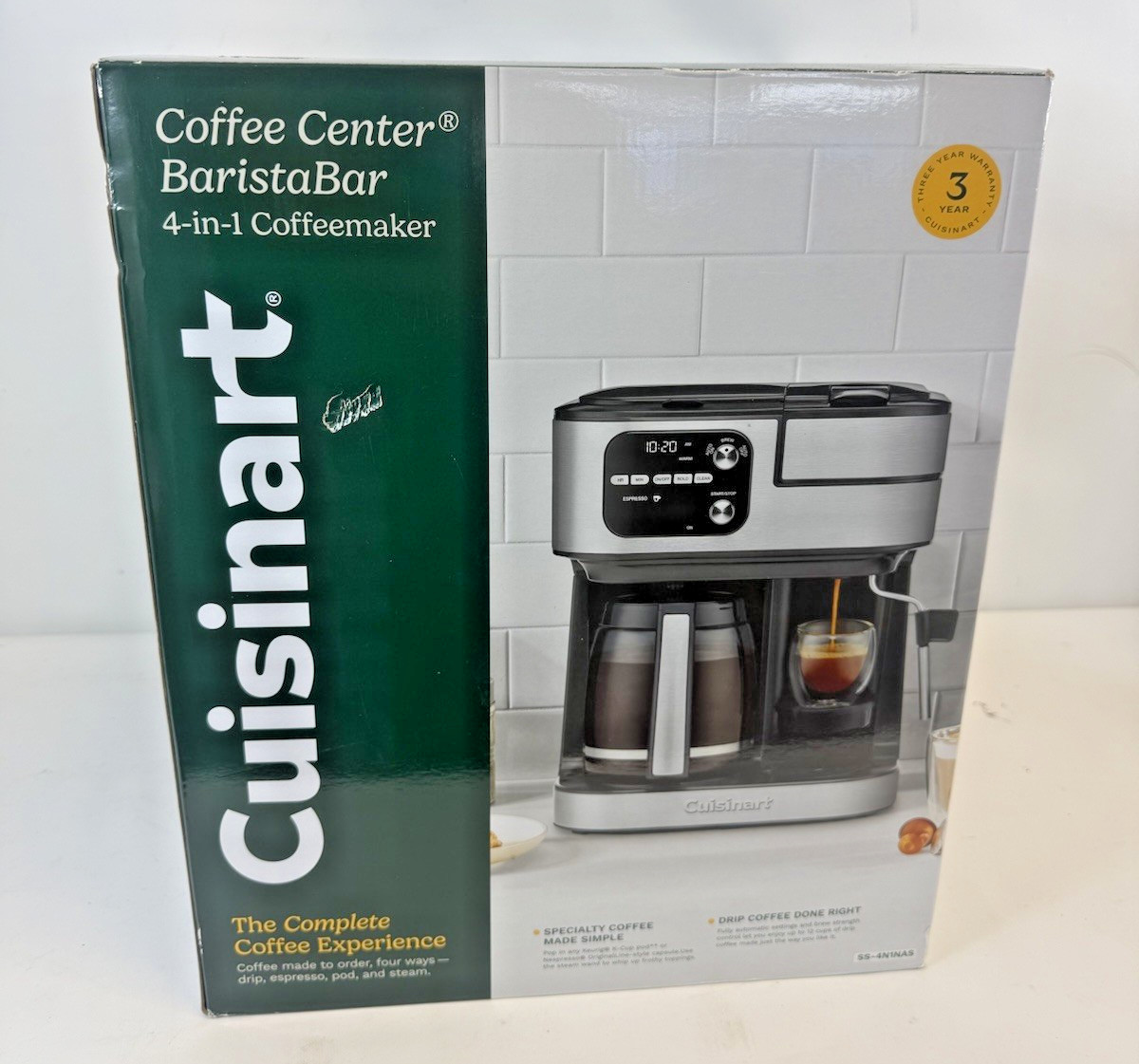 NEW Cuisinart Coffee Center Barista Bar 4-in-1 Coffeemaker SS-4N1NAS Black