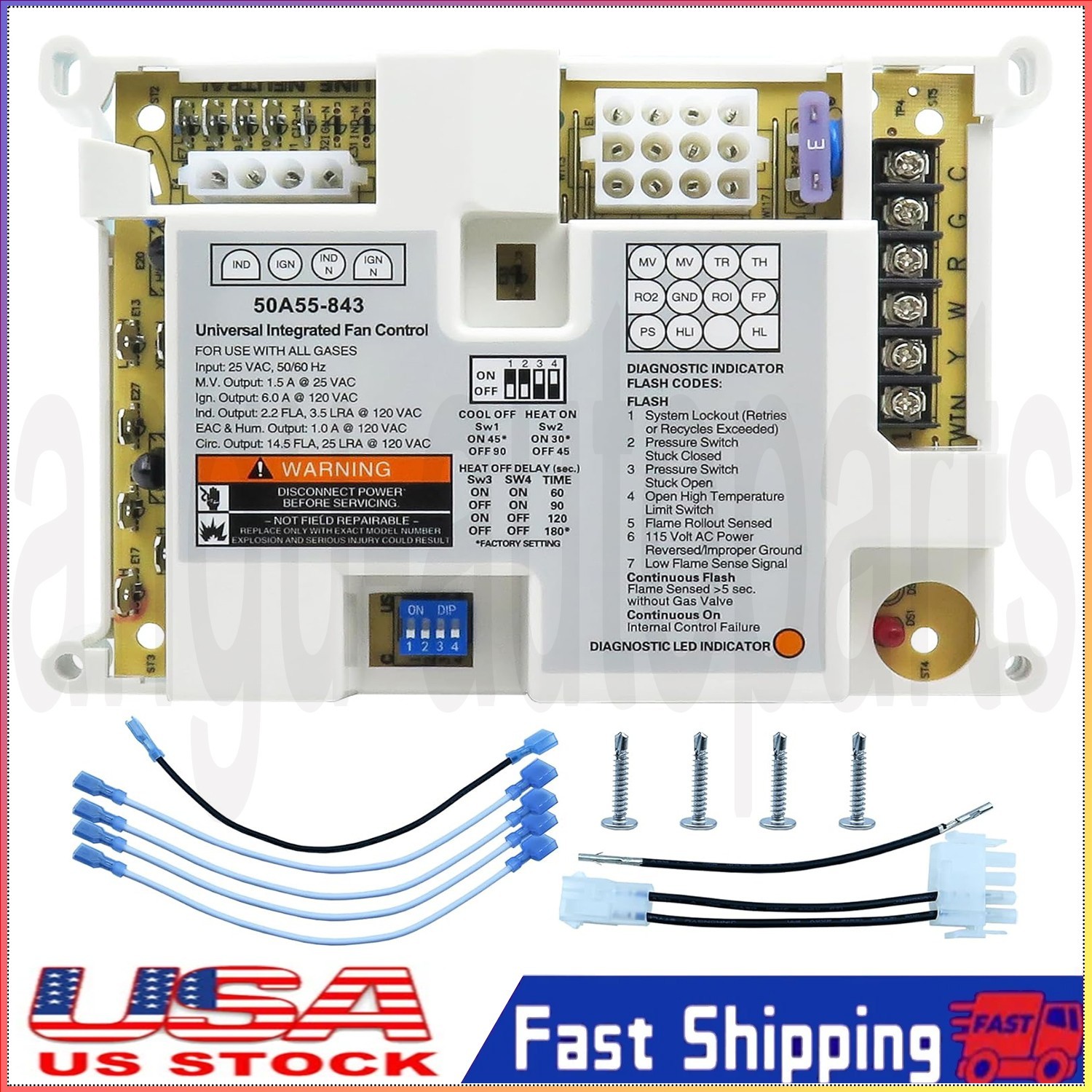50A55-843 Furnace Control Circuit Board Replacement For White Rodgers Universal