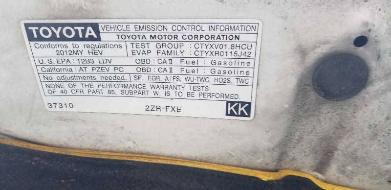2012 TOYOTA PRIUS HEADLAMP LEVELING CONTROL MODULE ECM ASSEMBLY