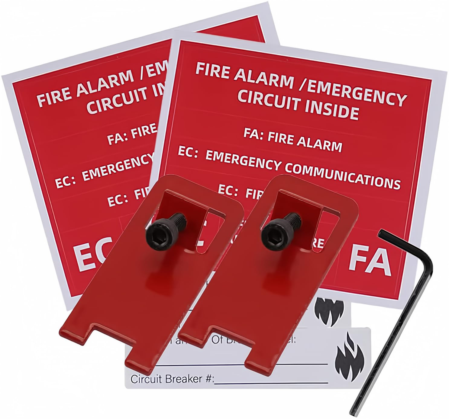 2 Sets ELOCK-FA Fire Alarm Lock, E-Series Fire Lockout Kit, Red1