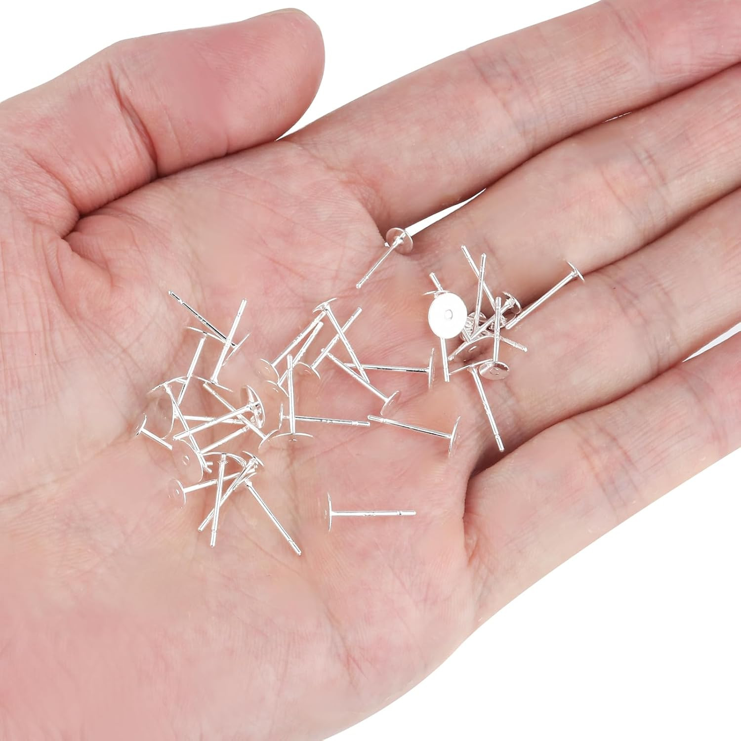 210Pcs Hypoallergenic Earring Backs & Posts - 925 Silver, Silver-Plated Coppe...