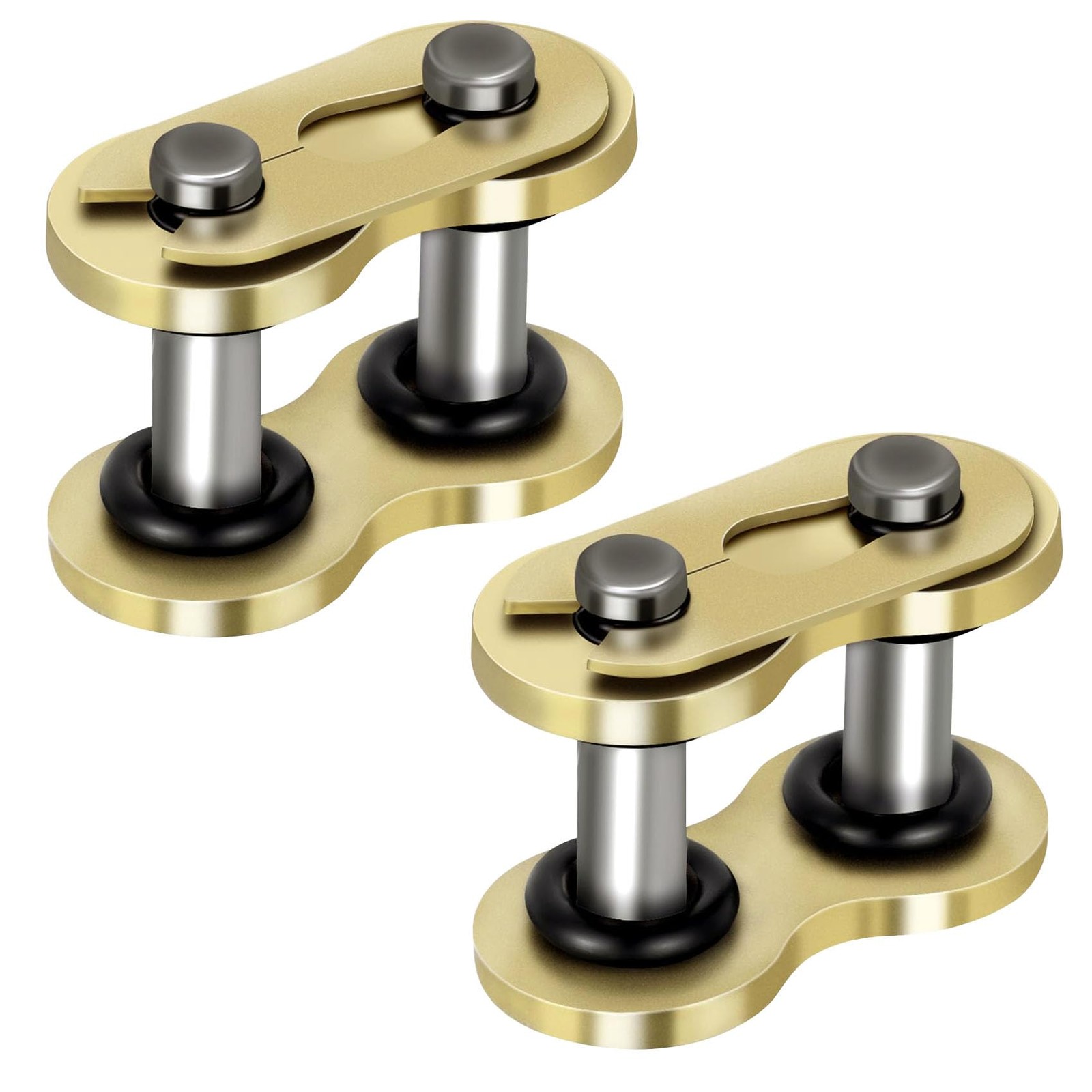 CQSPMOTO #520 Chain Master Link 2 Pack, Gold 520 O-Ring 2 Pack