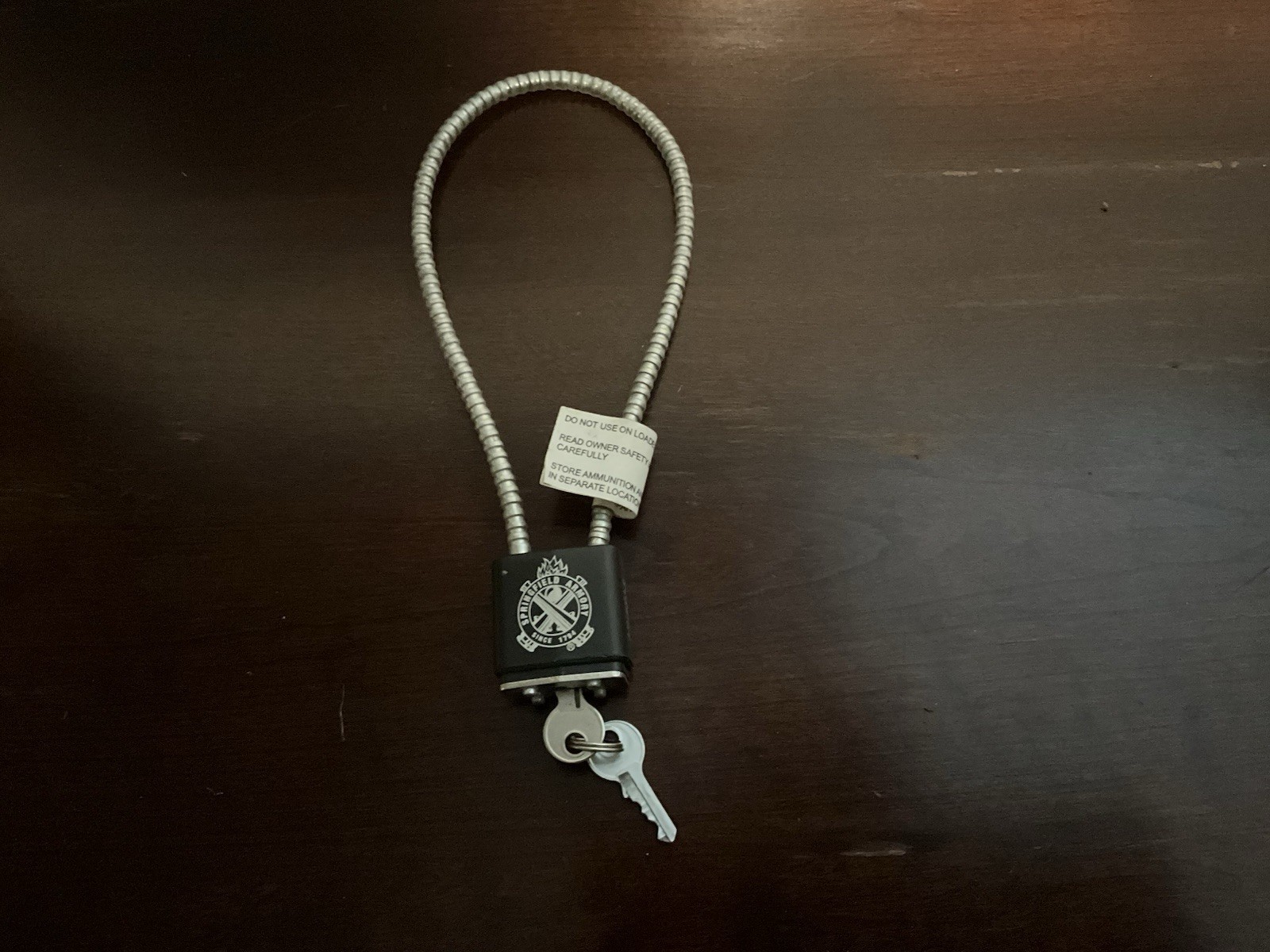 Springfield Armory Gun Lock Universal  Cablelock Black Silver With 2 Keys