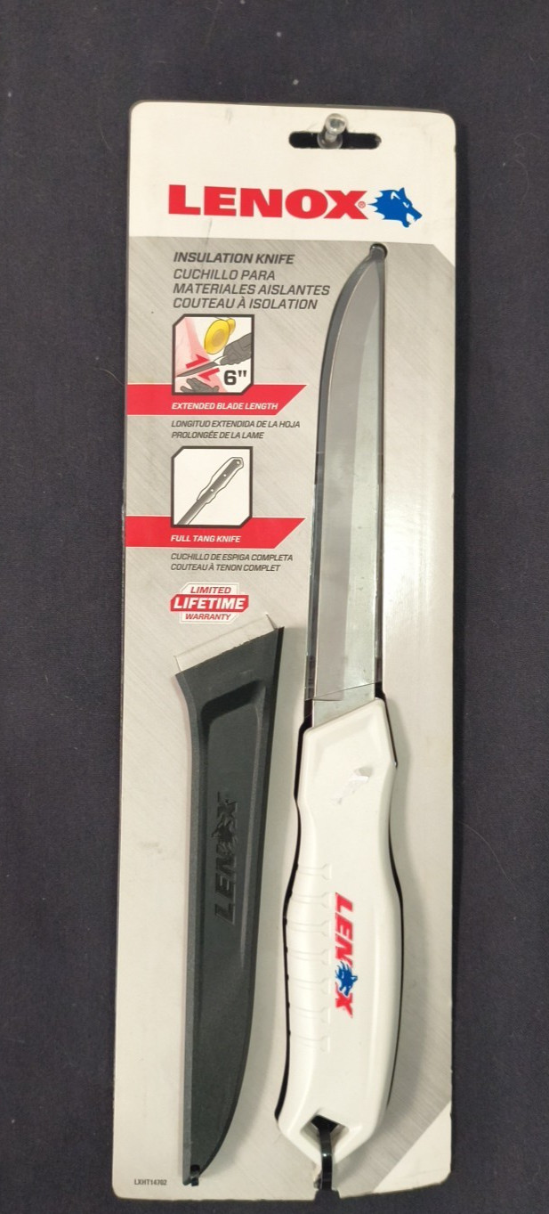 LENOX LXHT14702 6" BLADE INSULATION KNIFE FULL TANG KNIFE W/SHEATH NEW
