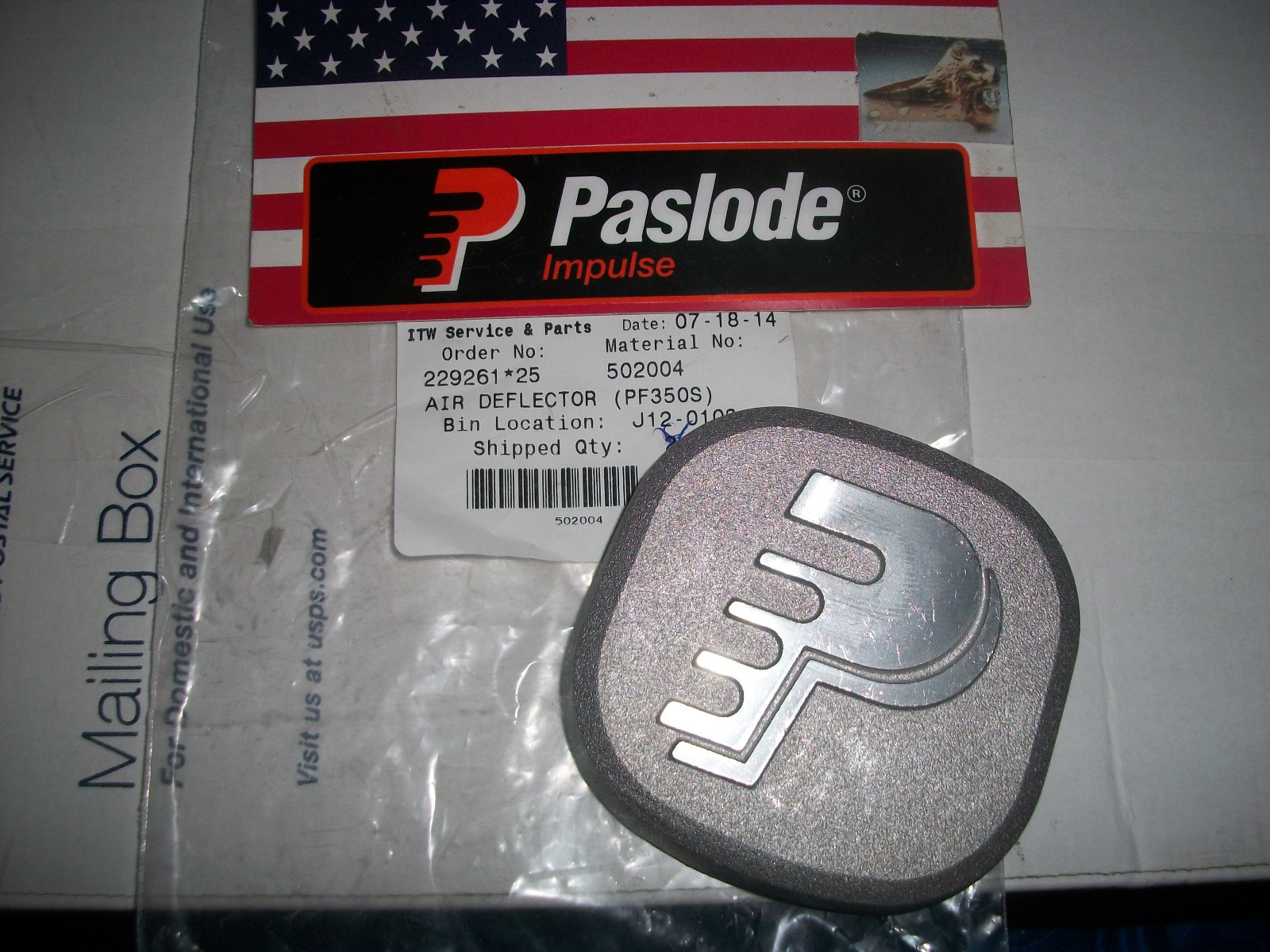 Paslode Part # 502004 AIR DEFLECTOR (PF350-S)