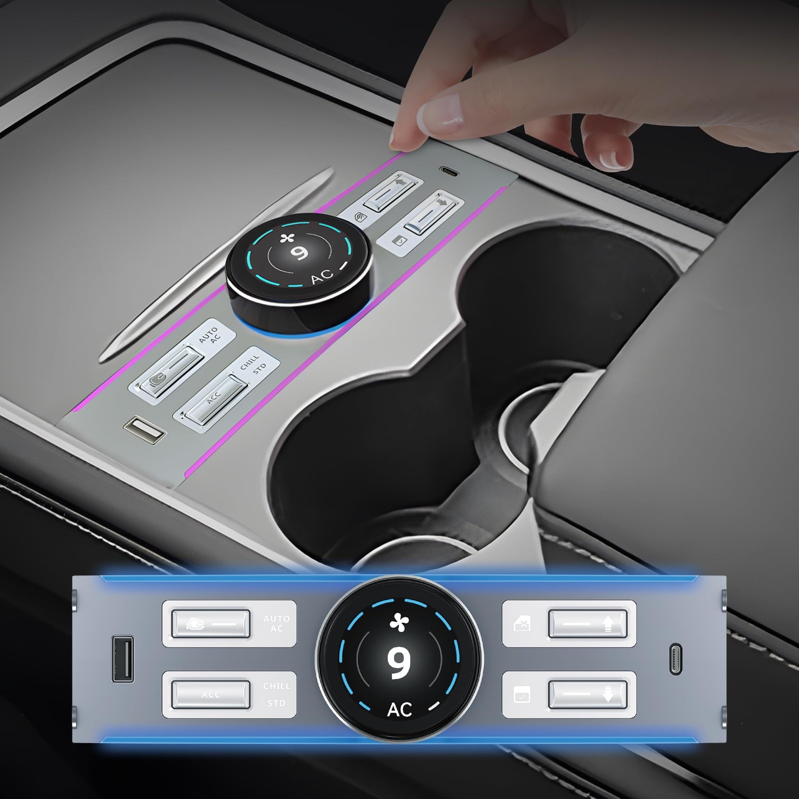 2021-2023 Tesla Model 3/Y Multi-Function Adapter: Button Control, Climate Adj...