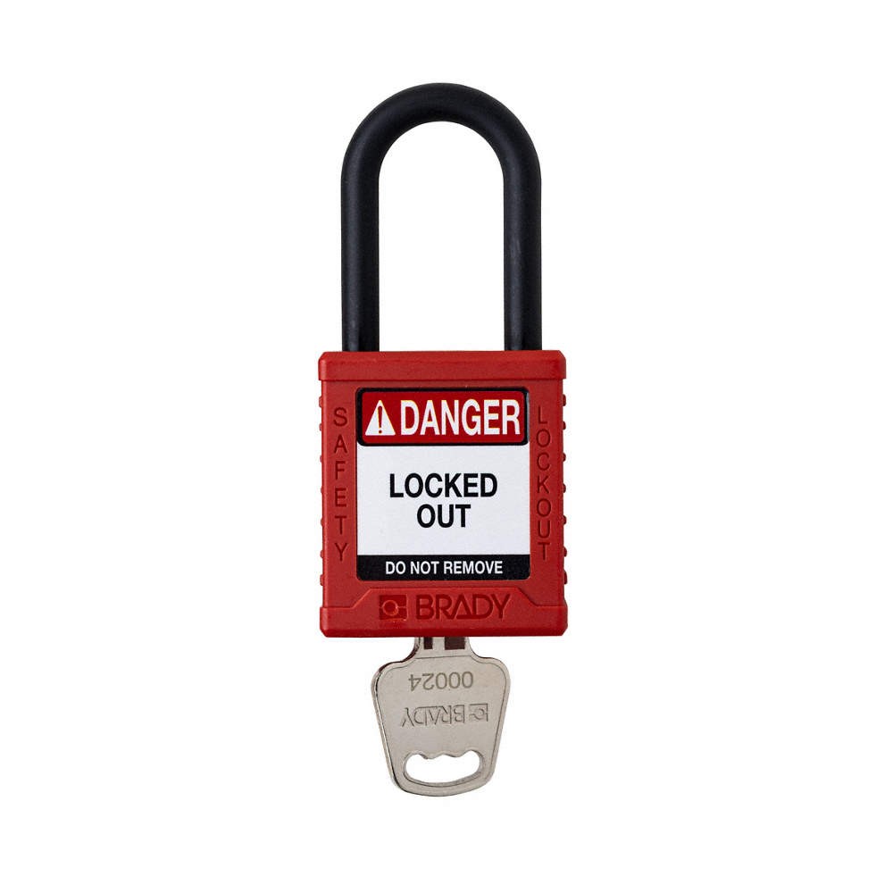 BRADY SDPL-RED-38PL-KD Padlock,6 Pins,Red 793EC9