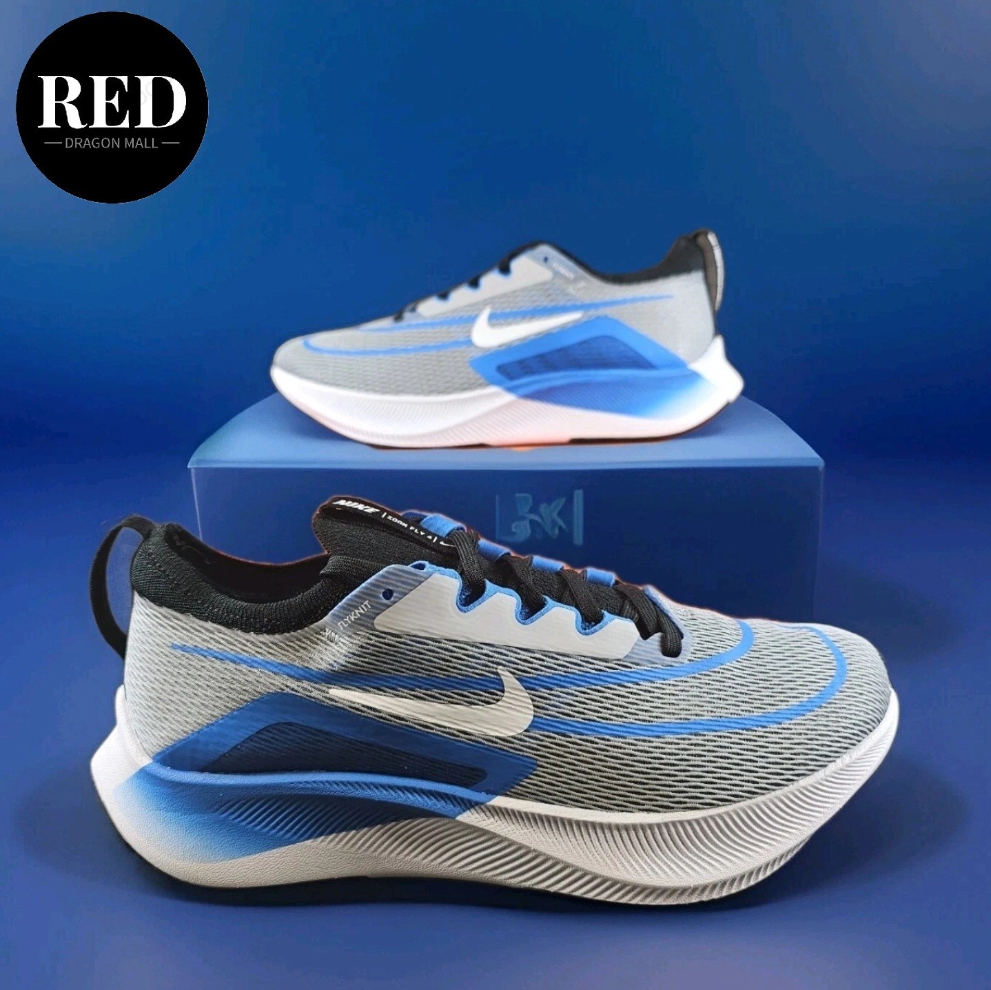 Nike Zoom Fly 4 Road Running Shoes Wolf Grey Photo Blue CT2392-005 - Men's 8.5