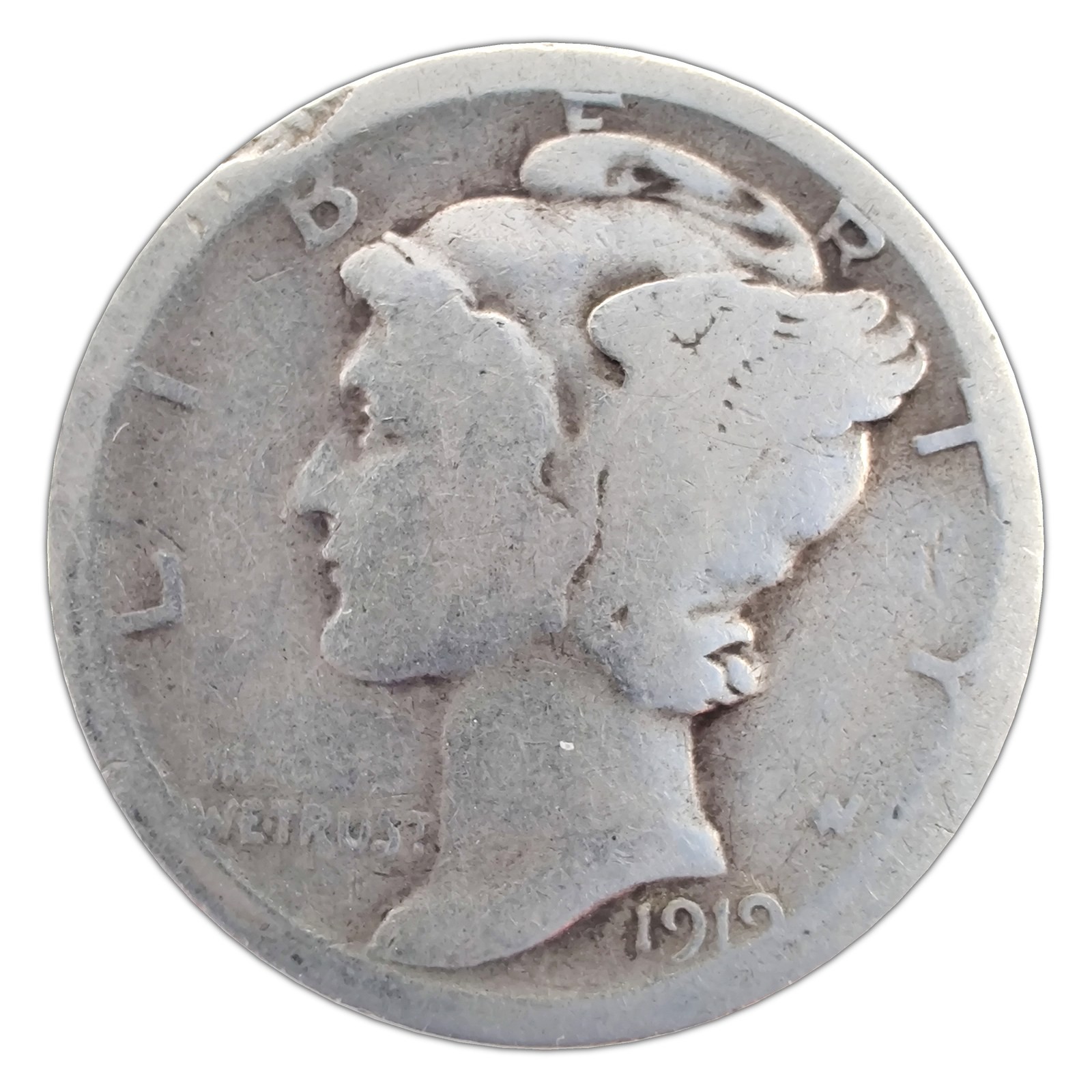 1919-S Mercury Dime AG About Good 90% Silver
