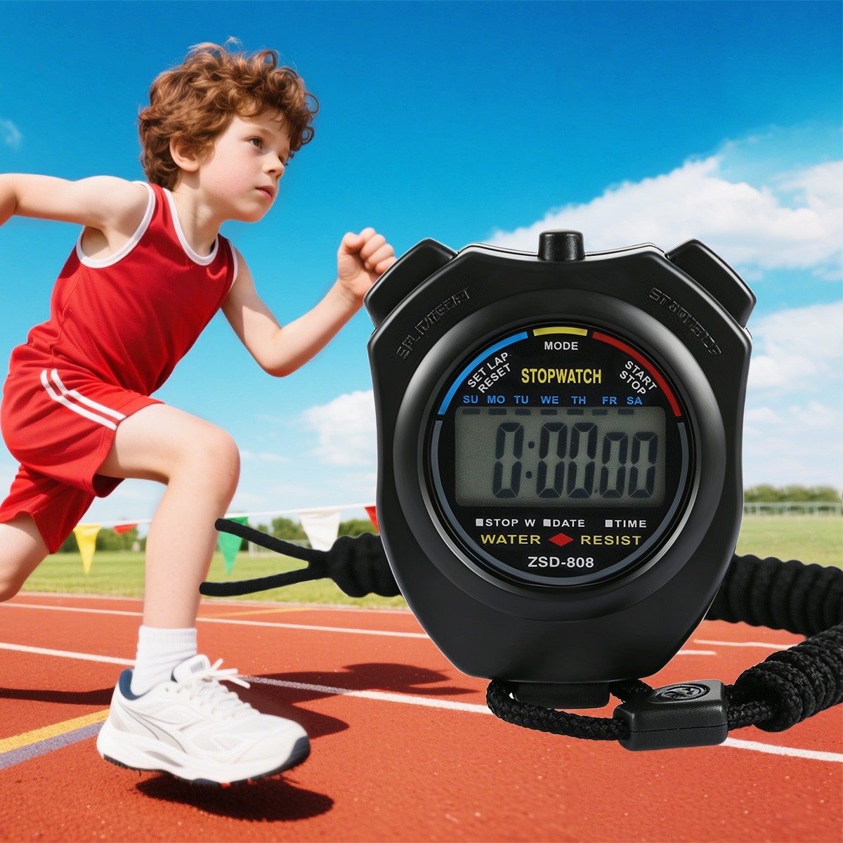 Stopwatch Digital LCD Sports Counter Timer Watch Handheld Countdown Stop Timer