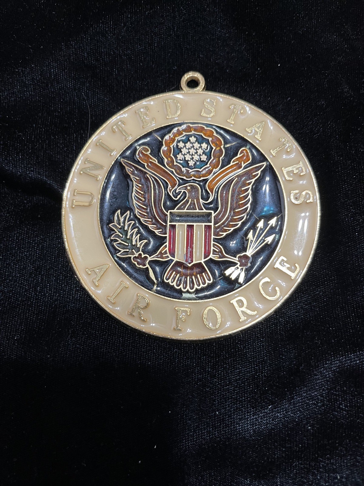 UNITED STATES AIR FORCE STAINED GLASS  3.5" round