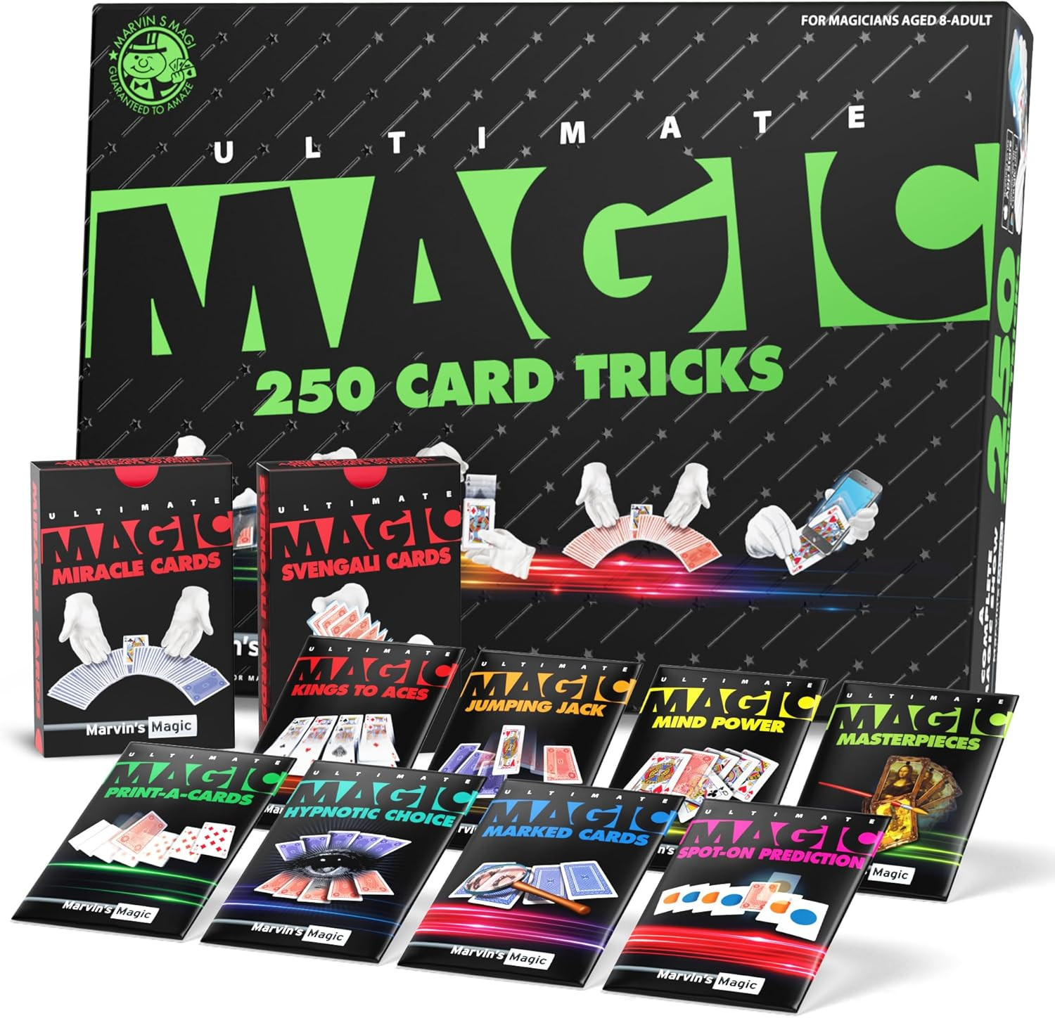 Ultimate 250 Card Tricks Set - Children and Adults Magic Card