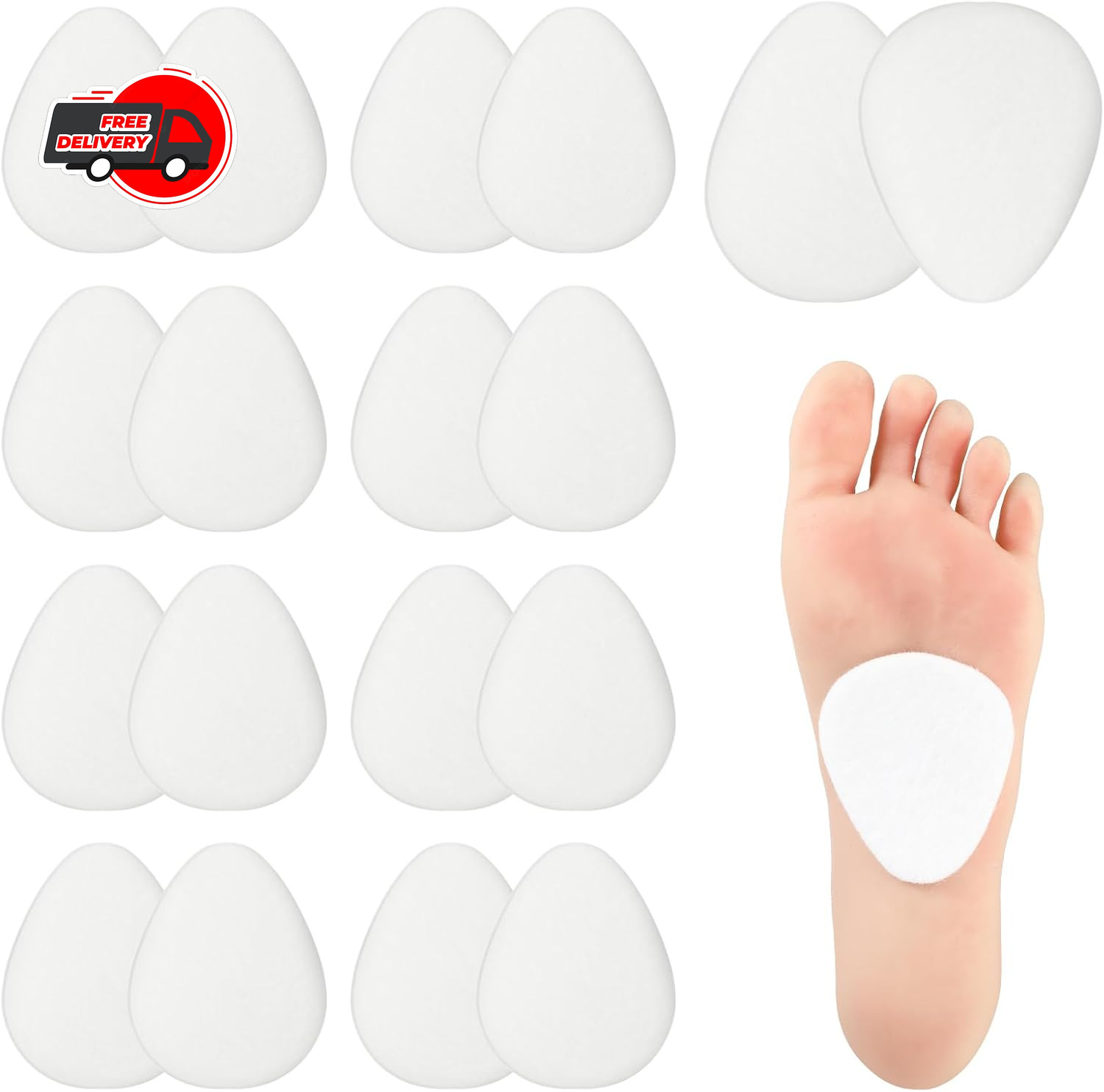 20 Pcs Metatarsal Felt Foot Pad(1/4" Thick), Ball of Foot Cushions for Women ...