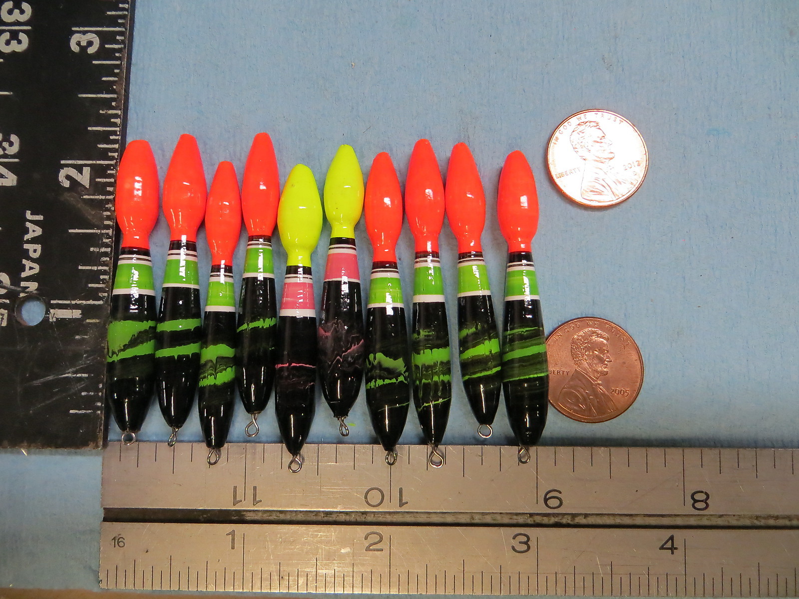10 NEW WOOD SLIP FLOATS / BOBBERS PANFISH ICE FISHING NO FREEZE UP ON LINE B122