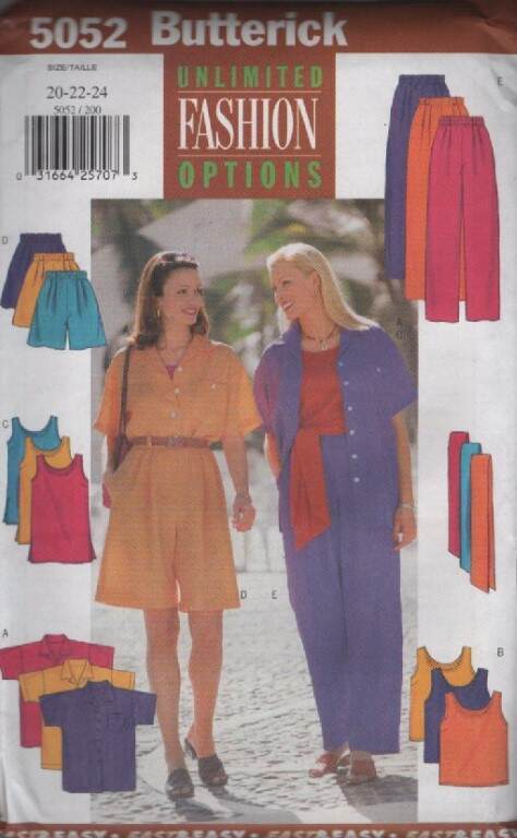 5052 BUTTERICK MISSES/MISSES PETITE SHIRT/TOP/MORE SZ 20-24