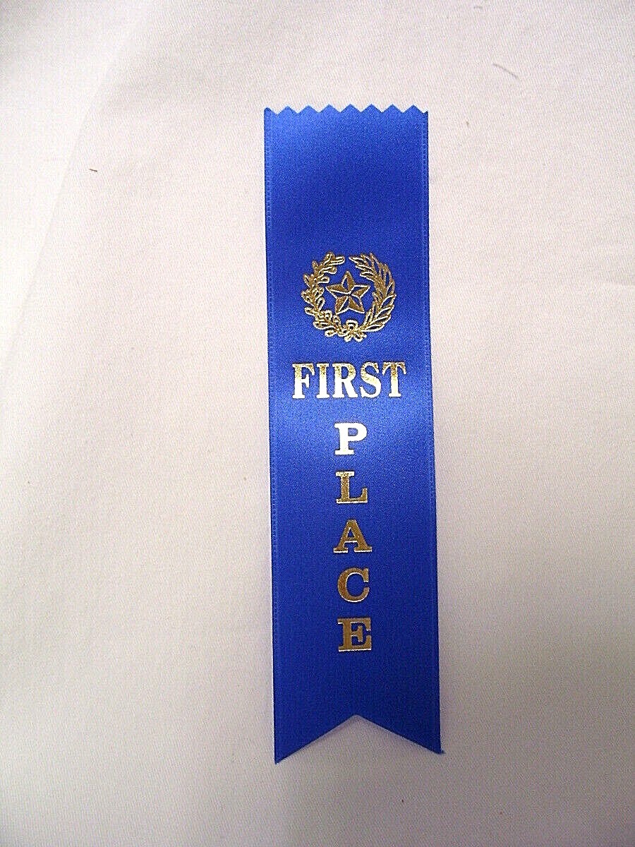 PLACE RIBBONS FOR FUN & GAMES  LOT OF 3 RIBBONS 1-1st BLUE 1-2nd RED 1-3rd WHITE